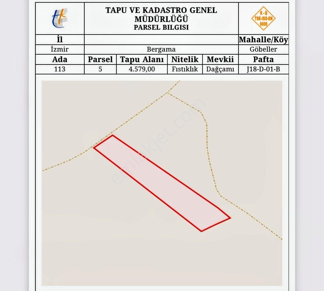 Kozak Göbellerde Satılık Yol Kenarı Tarla