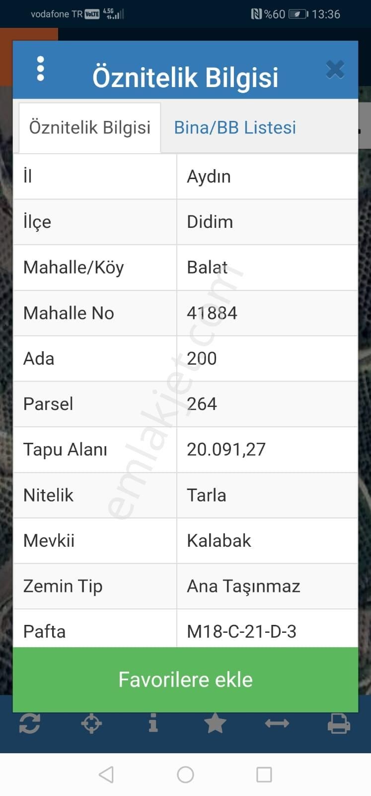 Aydın Didim Balat ' Ta Satılık Tarla - Görsel 2