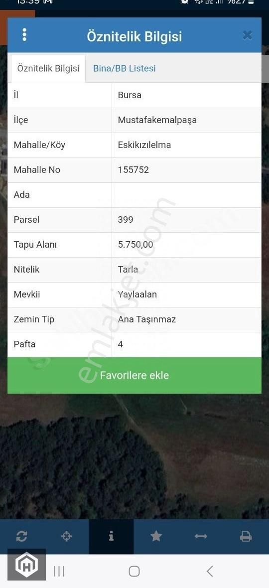 Hasdemir'den Eskikızılelma'da Satılık 5750mt2 Tek Tapu Tarla