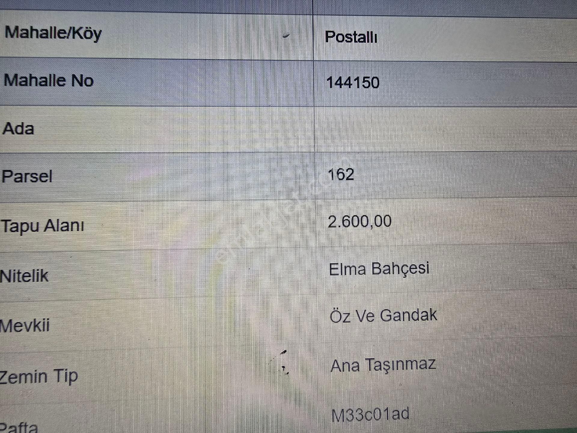 Niğde Bor Postallı Köyünde Satılık Bahçe