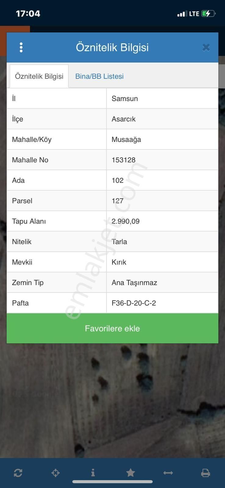Emre Köse'den Samsun Asarcık'da İmar Sınırında Satılık Tarla