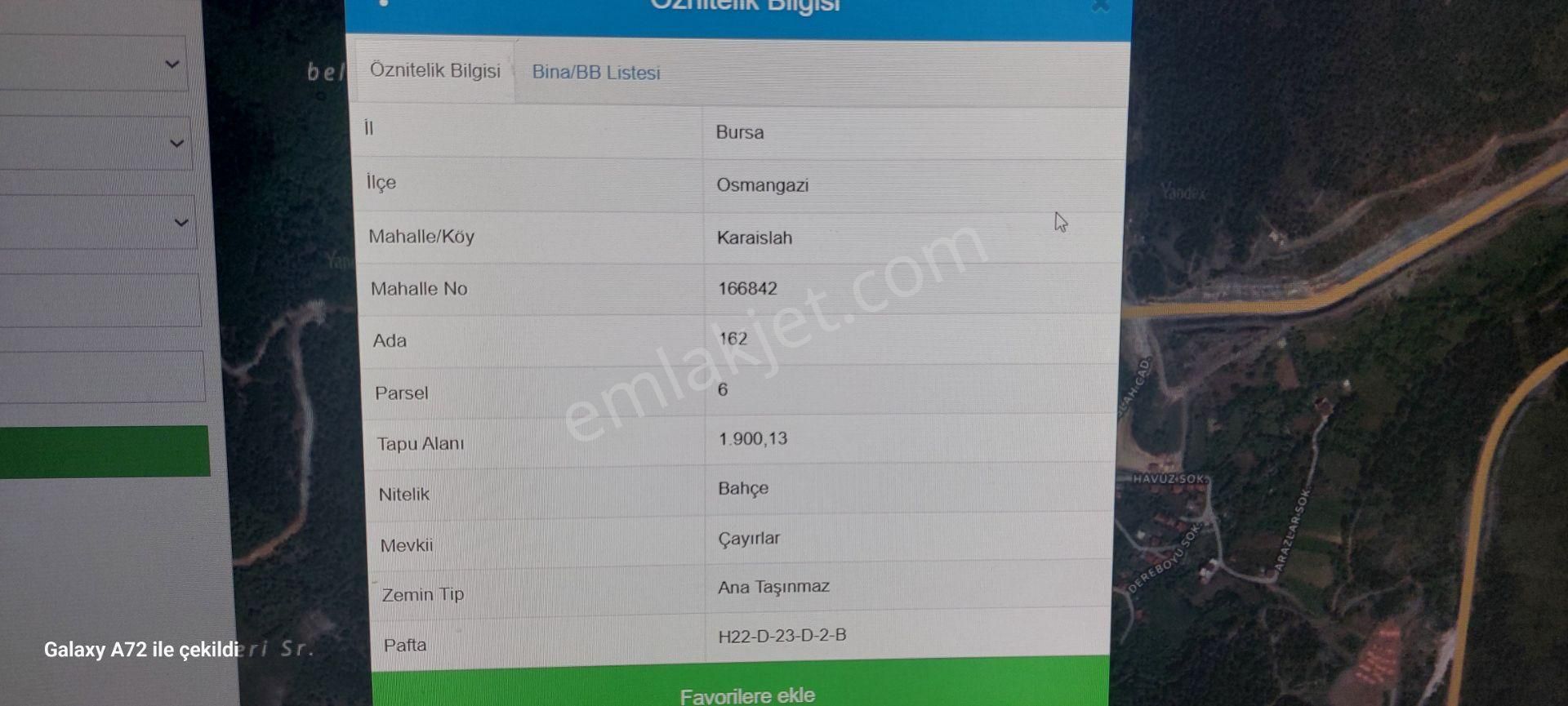 Bursa Kılıç Tan Karaislah Ta 1900m2 Yola Cephe Satılık Bahçe - Görsel 4