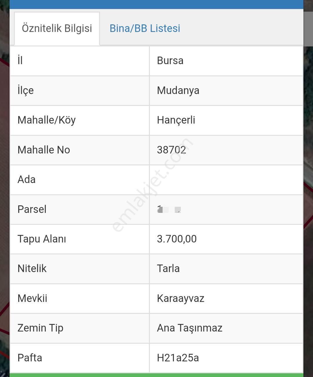 Ena Group Bursa Mudanya Hançerli'de 3700 M2 Satılık Tarla - Görsel 2