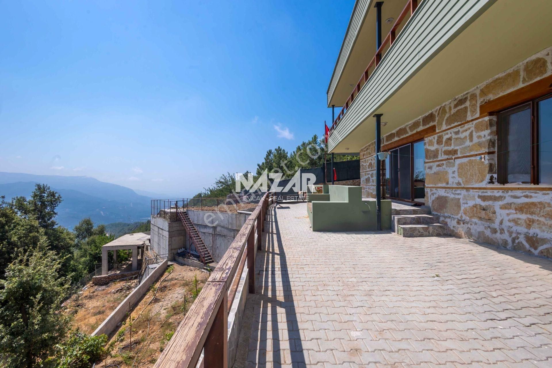 Alanya Asmaca 'da Doğa İle İç İçe Full Manzaralı 1.118 M2 Taş Ev Bahçesi - Görsel 10