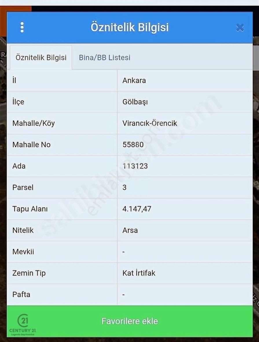 Gölbaşı Eymir Mahallesinde Satılık Konut