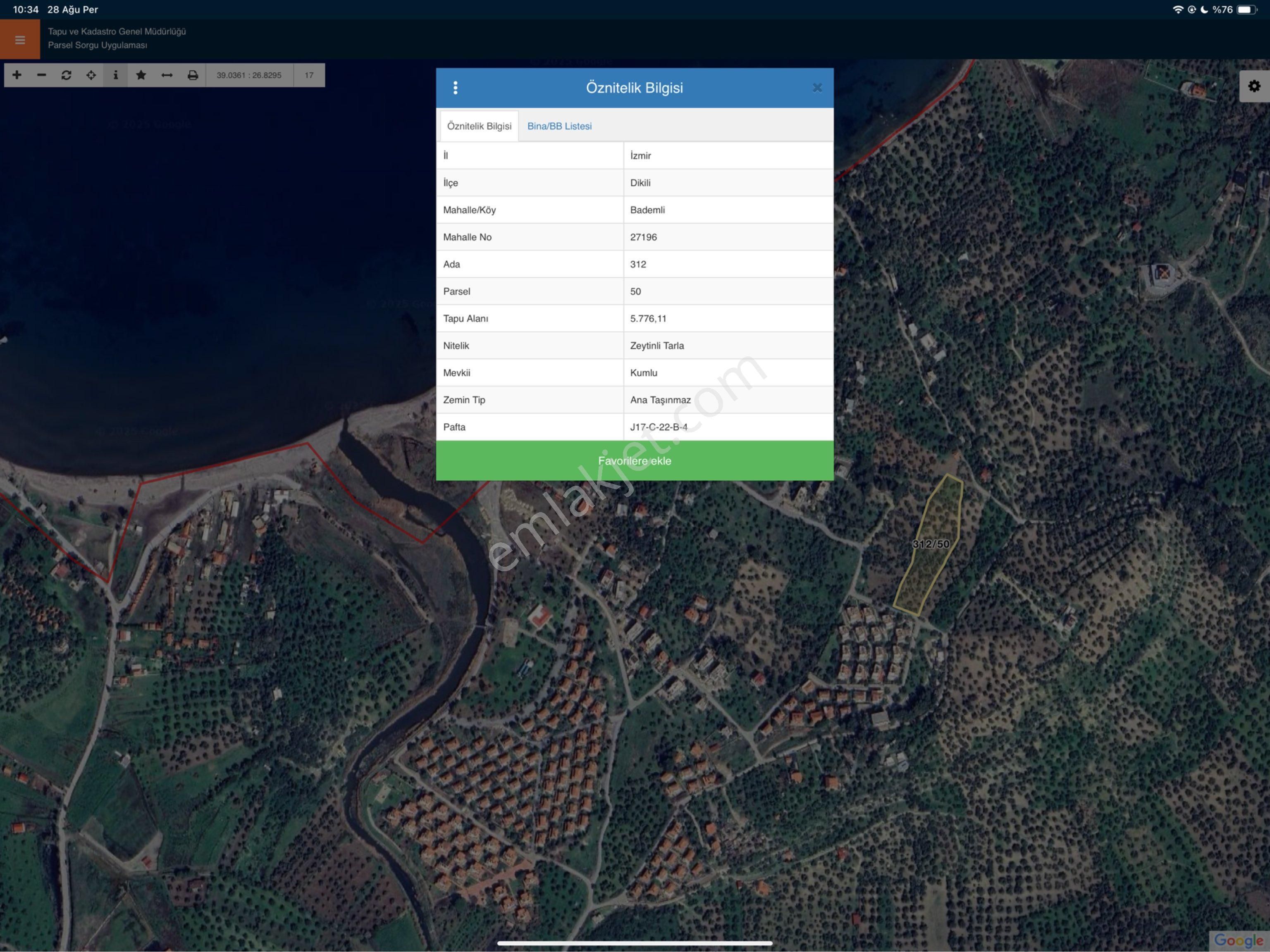 Merkez'den Dikili Bademli’de 5.776,11 M² Yatırımlık Zeytinlik / İmara Sınır - Görsel 3