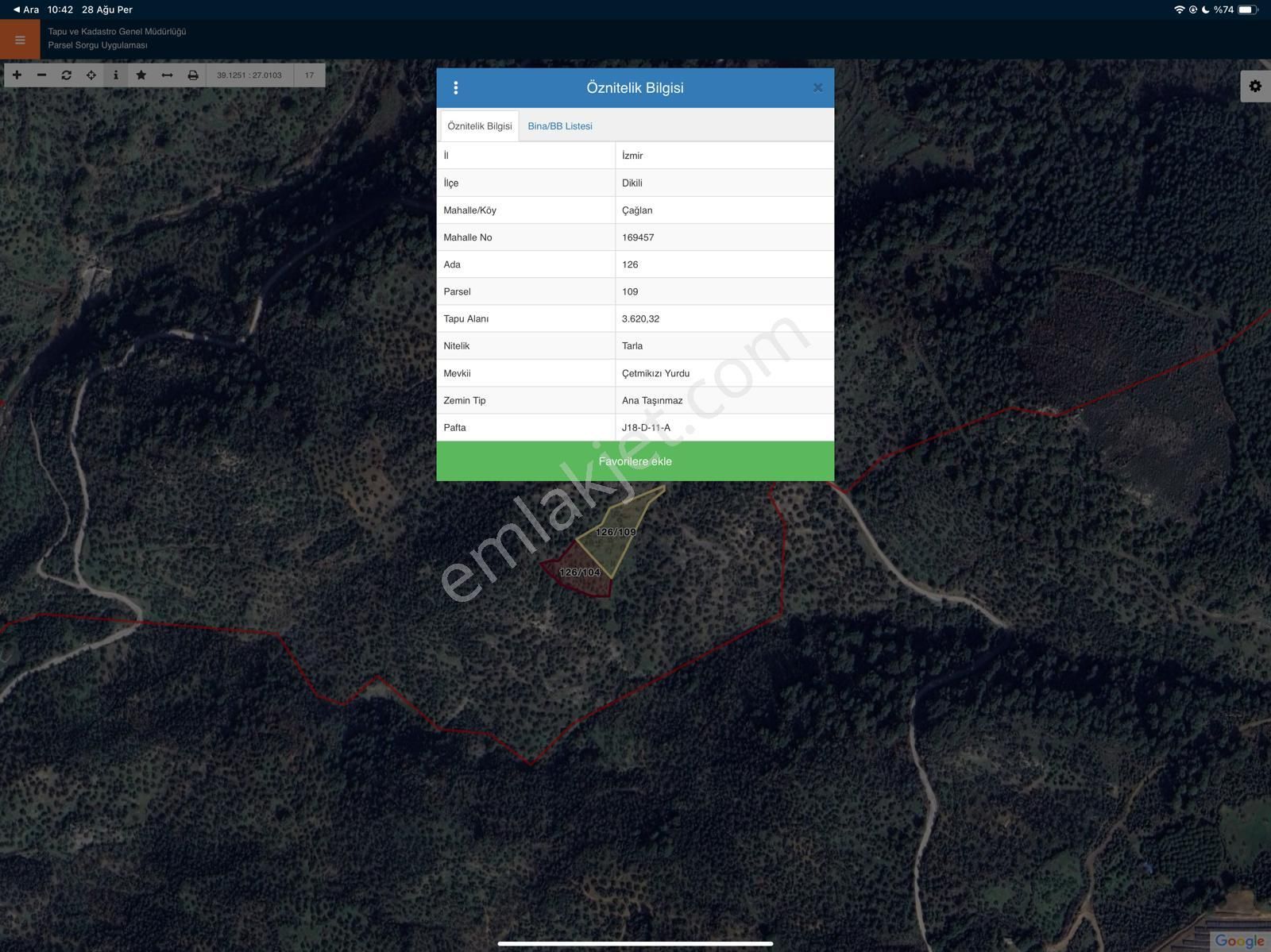 Merkez'den Çağlan'da - 2 Parsel Birlikte Orman Yoluna Cepheli – Kadastro Yoluna 100 M