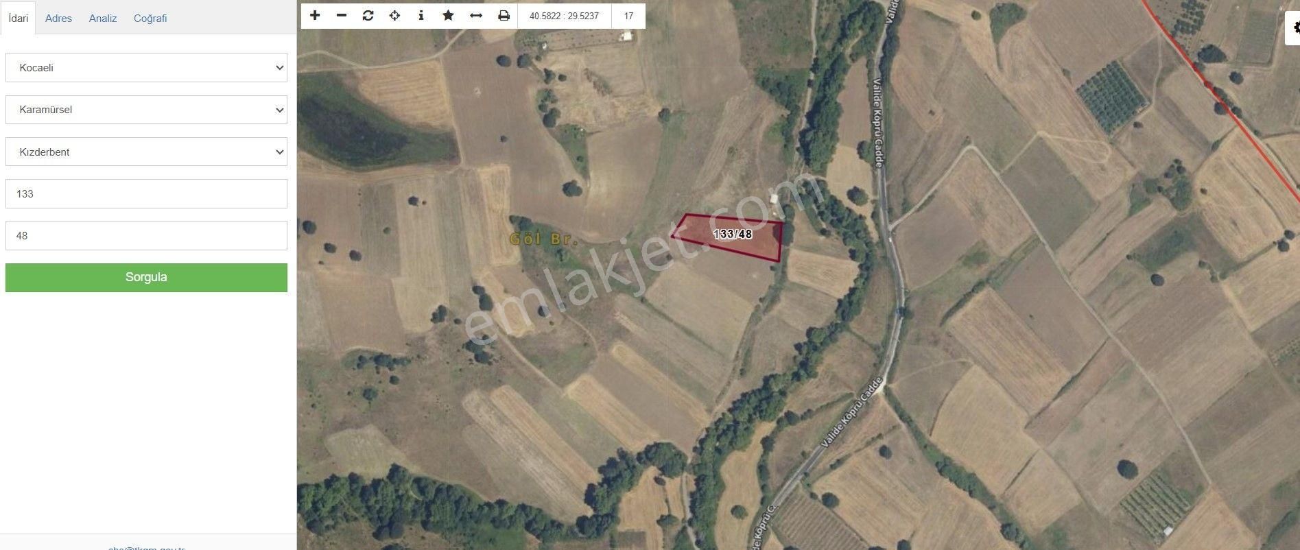 Kocaeli Karamürsel Kızderbent'te Satılık 3600 M2 Tarla