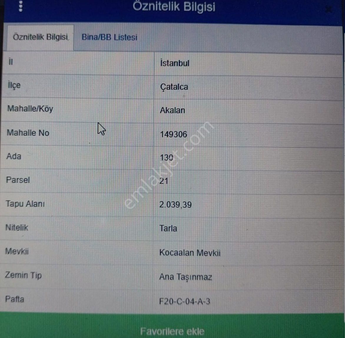 İstanbul Çatalca Akalan Mah. De Satlık Hisseli Yatırımlık Tarla - Görsel 2