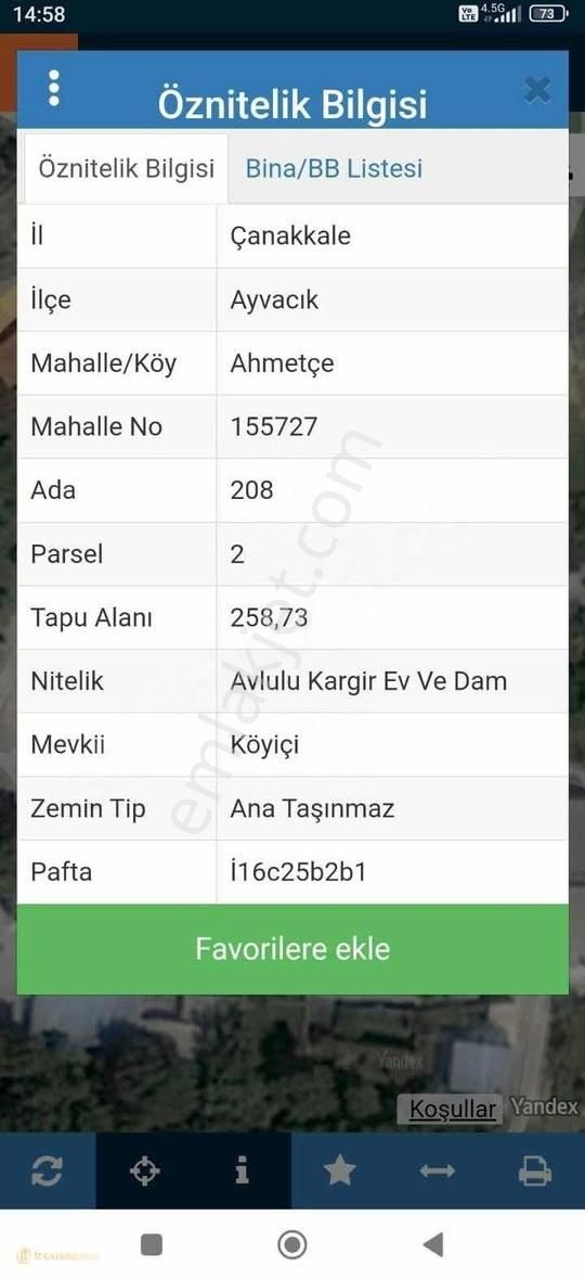 Assos'un İncisi Ahmetçe Köyünde Satılık Taş Ev