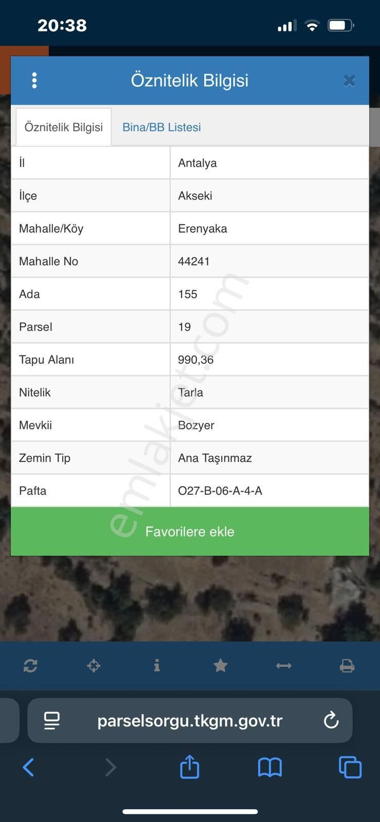 Trent Emlaktan Akseki Erenyaka'da 990 M² Satılık Tarla - Görsel 4