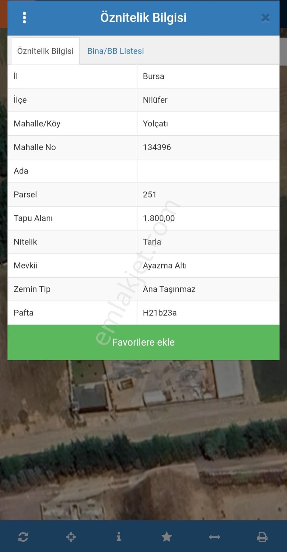 Nilüfer Yolçatıda Satılık Tarla
