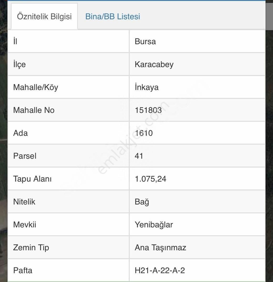 Karacabey İnkaya Yatırımlık Fırsat Arazi