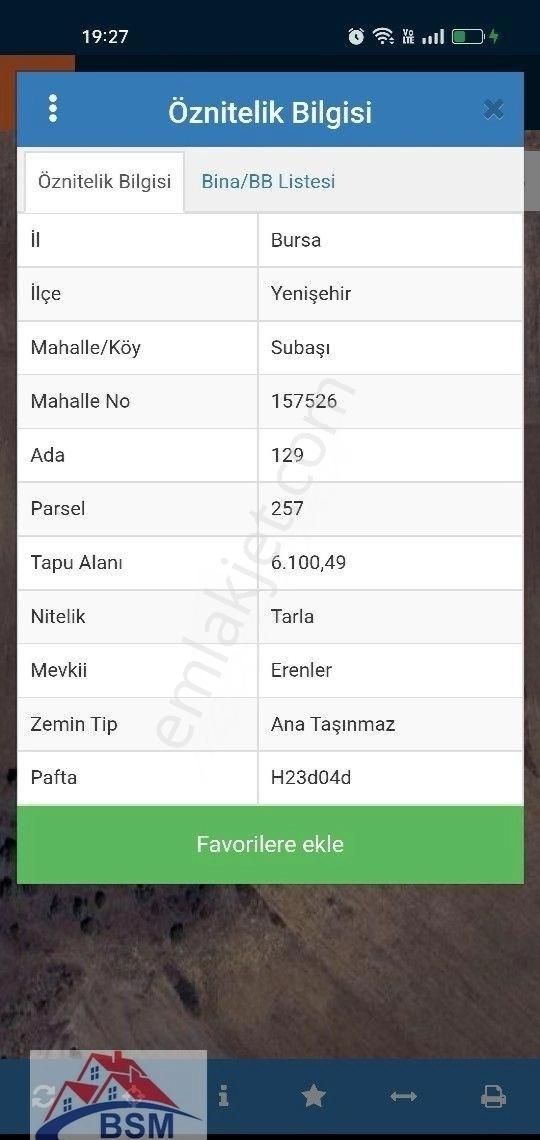 Bsm'den Yesan Sanayi Sitesi Dibinde İmara Sınır Yatırımlık Arazi
