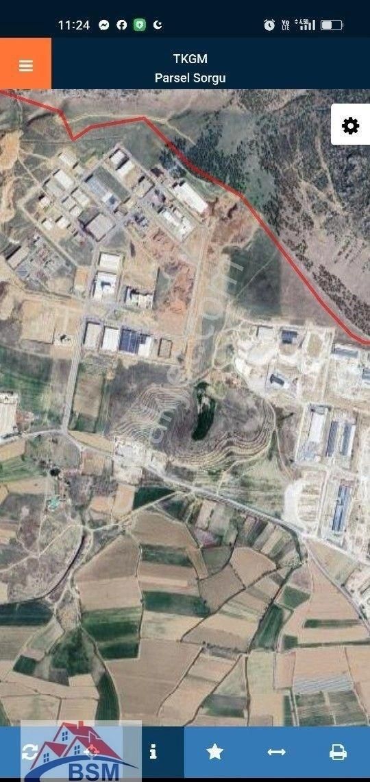 Kaklık Bölgesi 17 Dönüm Satılık Sanayi Parseli