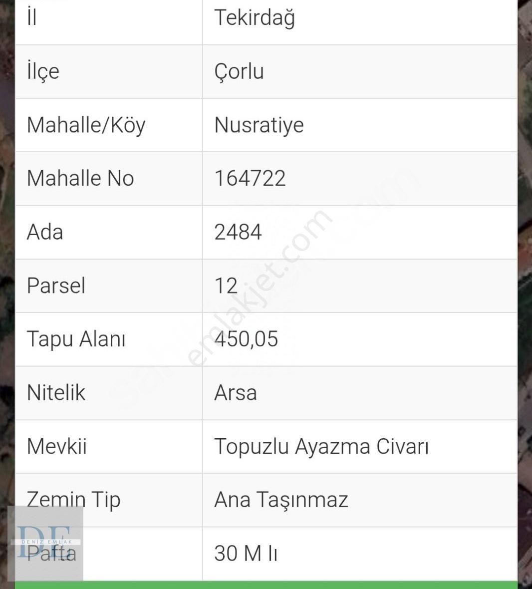 Nusratiye Mah. Fen Bilim. Kolej Yanı Cadde Cepheli 450 M2 Arsa