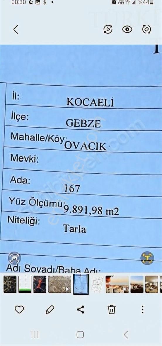 Denızcan Emlak Gebze Ovacık Köyünde Kelepir Arsa