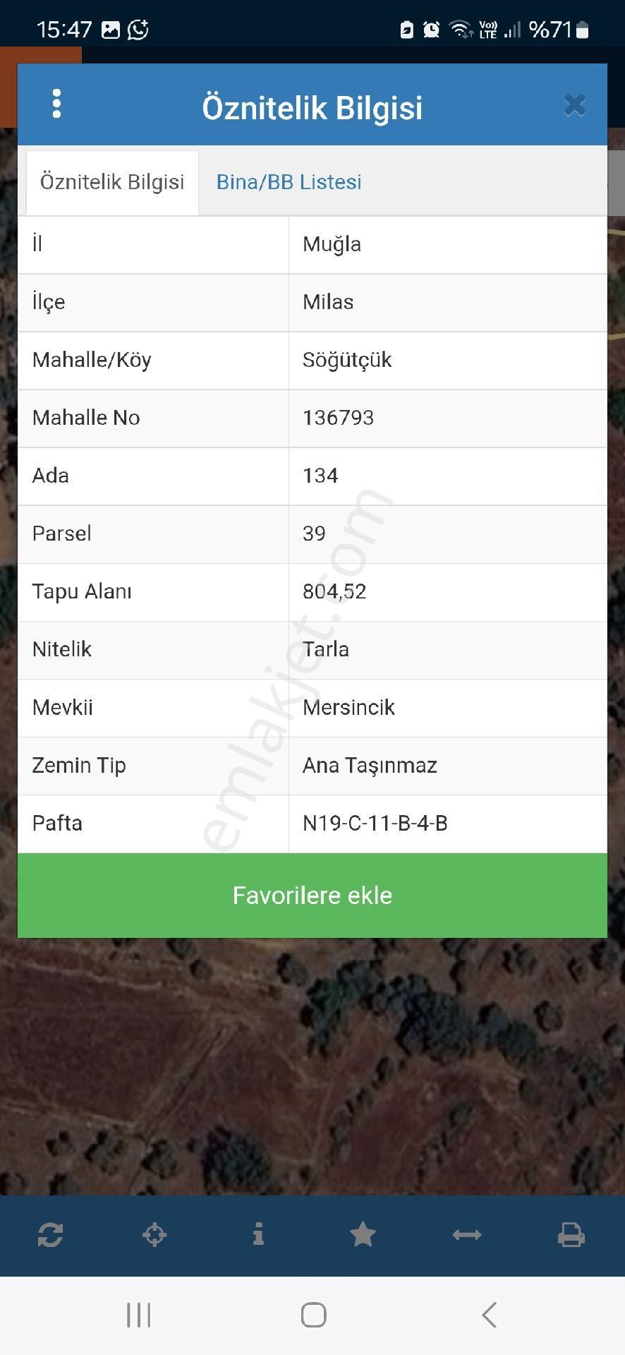 Milas Söğütçük Mahallesi Satılık Tarla