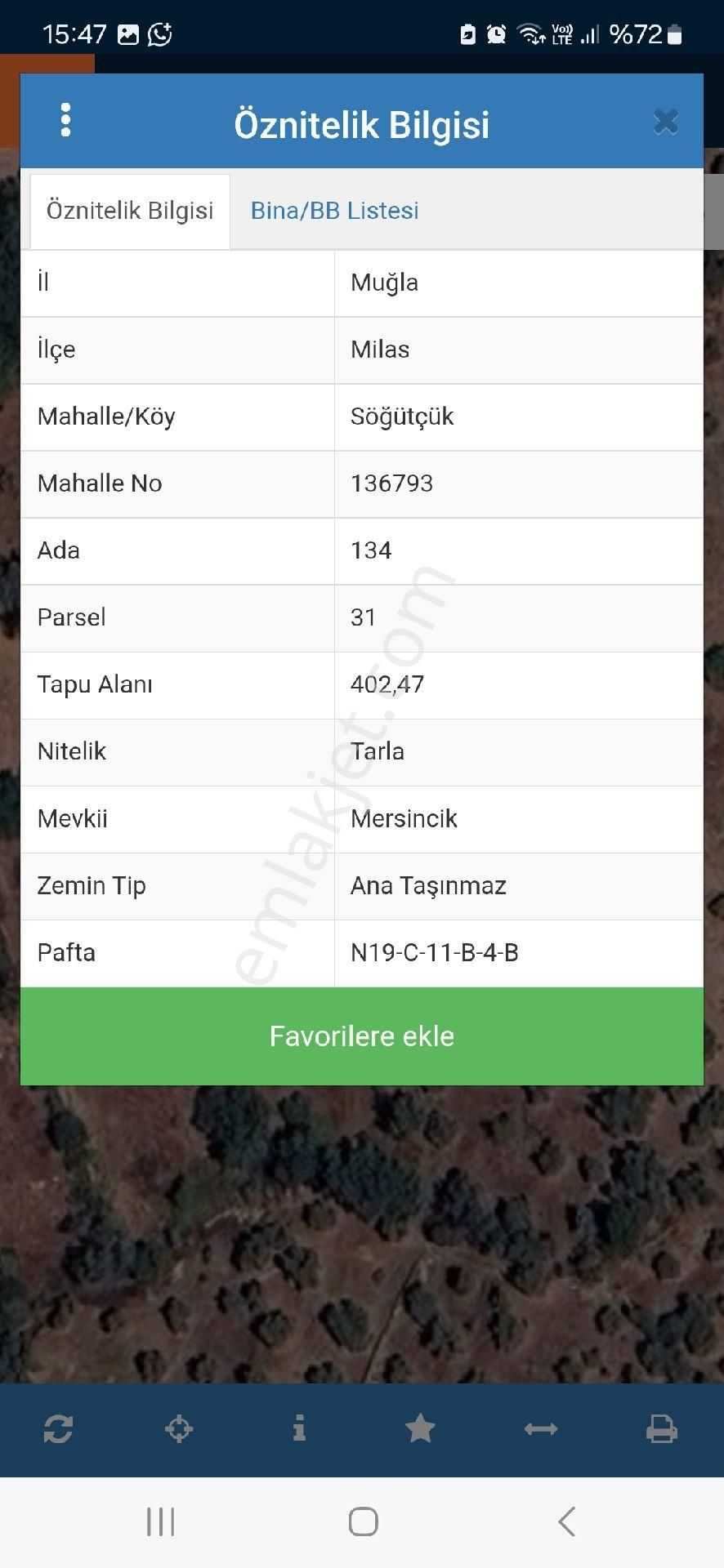 Milas Söğütçük Mahallesi Satılık Tarla