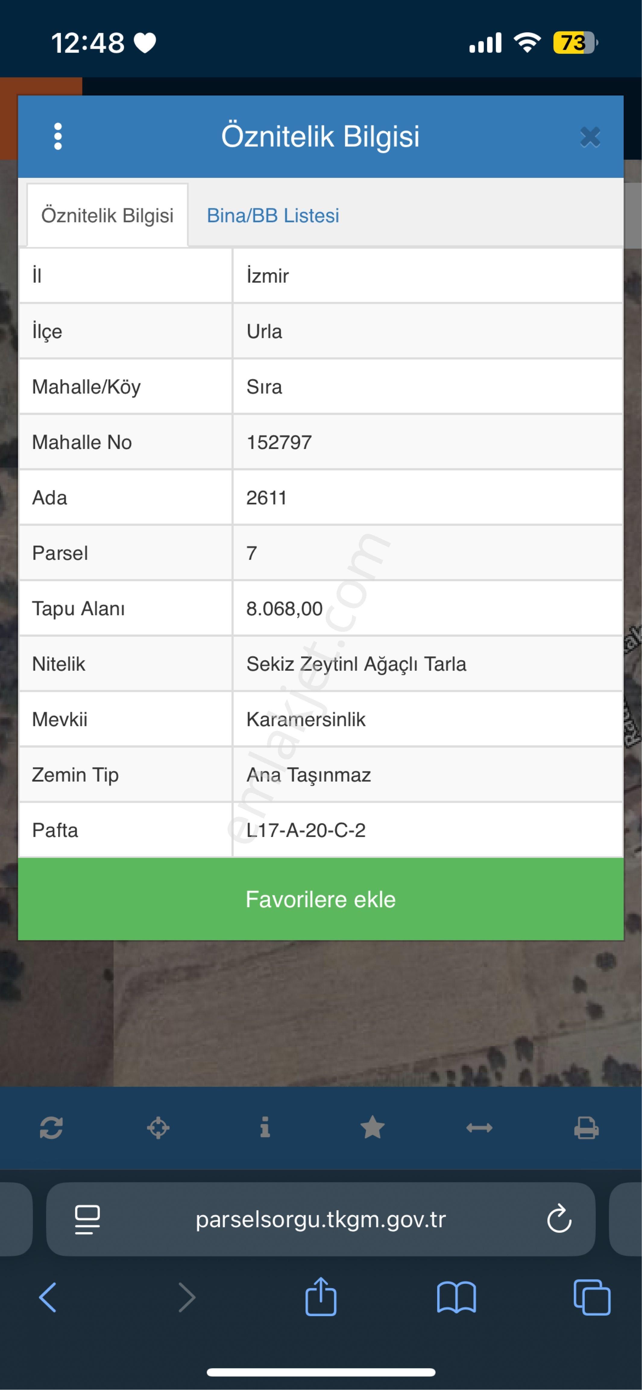 Urla Sıra Mahallesinde İmarın Dibinde Acil Satılık Zeytinlik