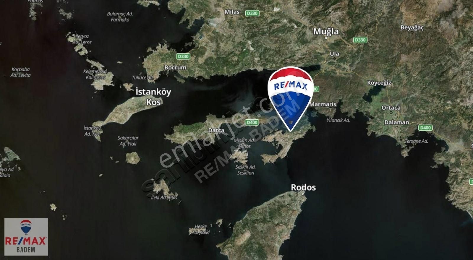 Marmaris Orhaniye Koyunda Deniz Manzaralı Satılık Tarla