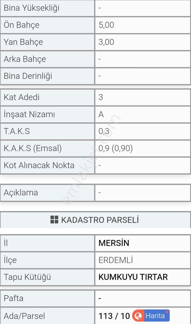 Thor'dan Satılık Erdemli Kumkuyu 1470 M2 Arsa - Görsel 3