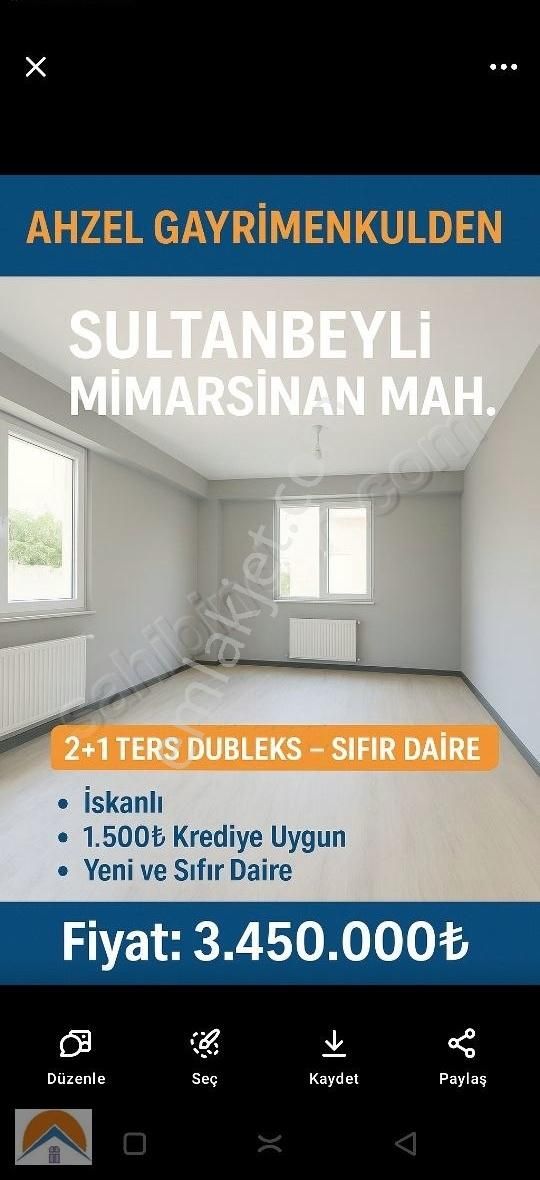 Mimarsinan Mah De Güzel Bir 2 +1,90m2 Ters Dubleks