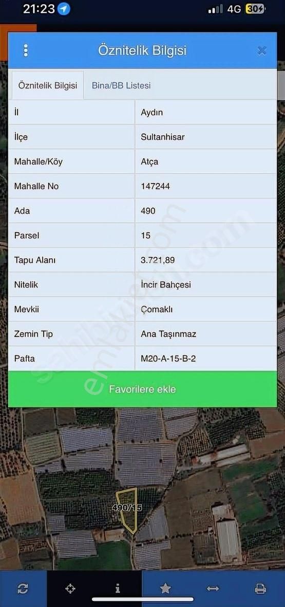 İsabeylide Satılık 3.720 M2 Bahçe