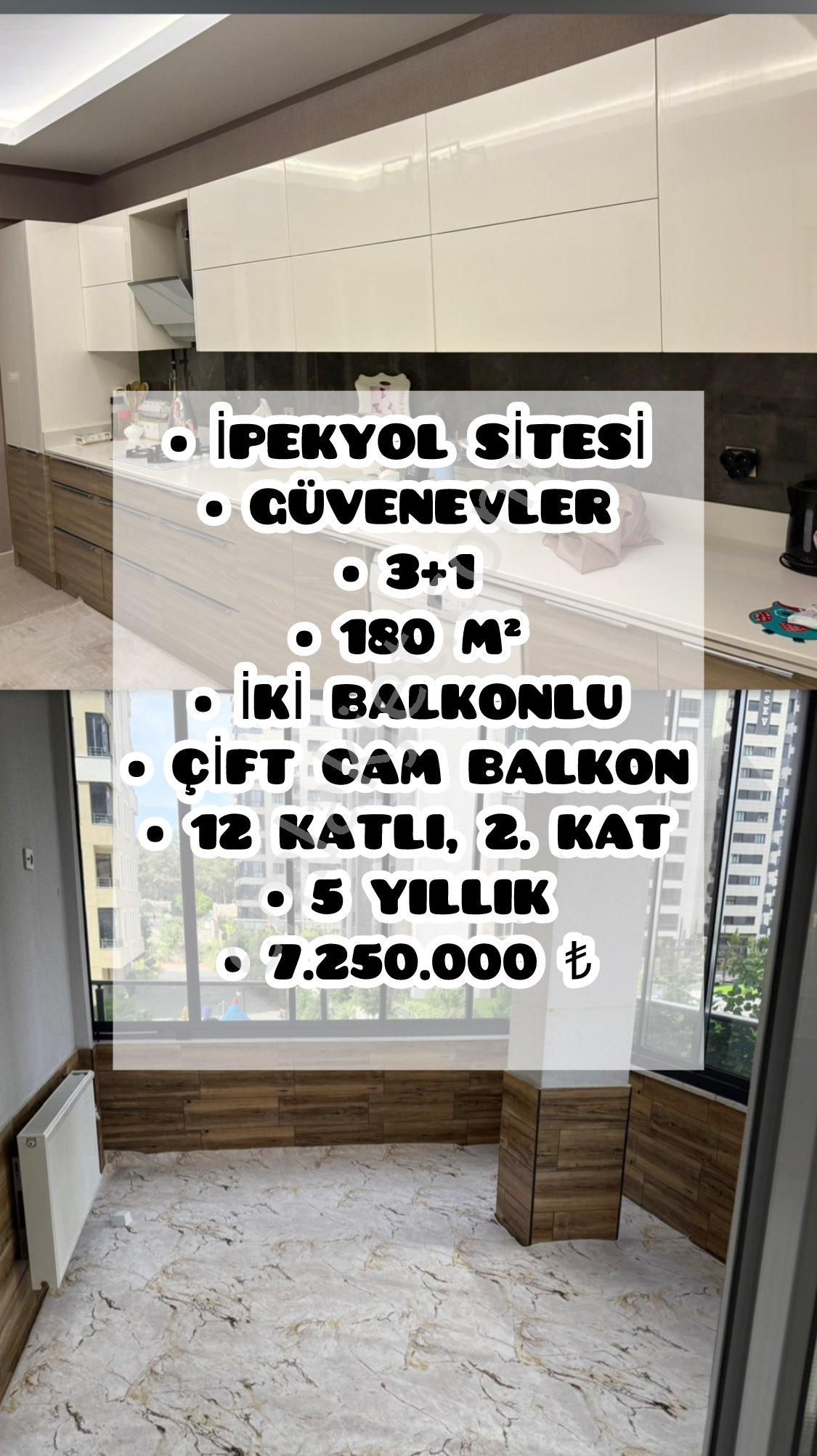 🏠 Satılık 3+1 Daire – İpekyolu Sitesi / Güvenevler