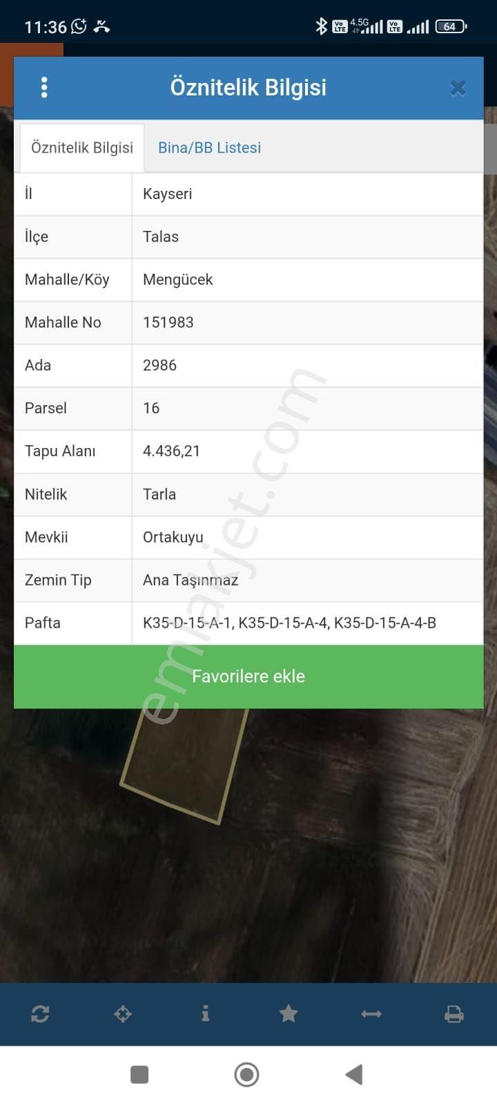 Talas Mengücek’te Malatya Yoluna Yakın Yatırımlık Arsa!