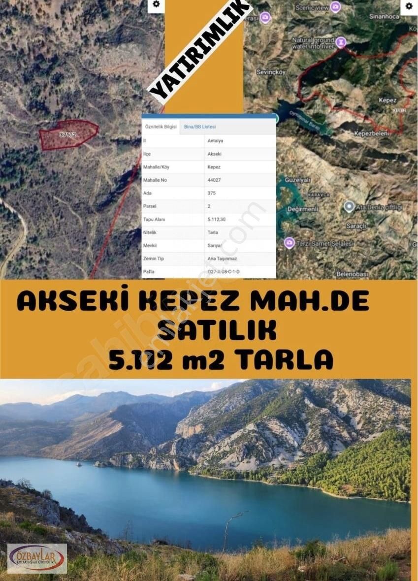 Antalya Akseki Kepez Köyünde Satılık 5112 M² Mustakil Tarla