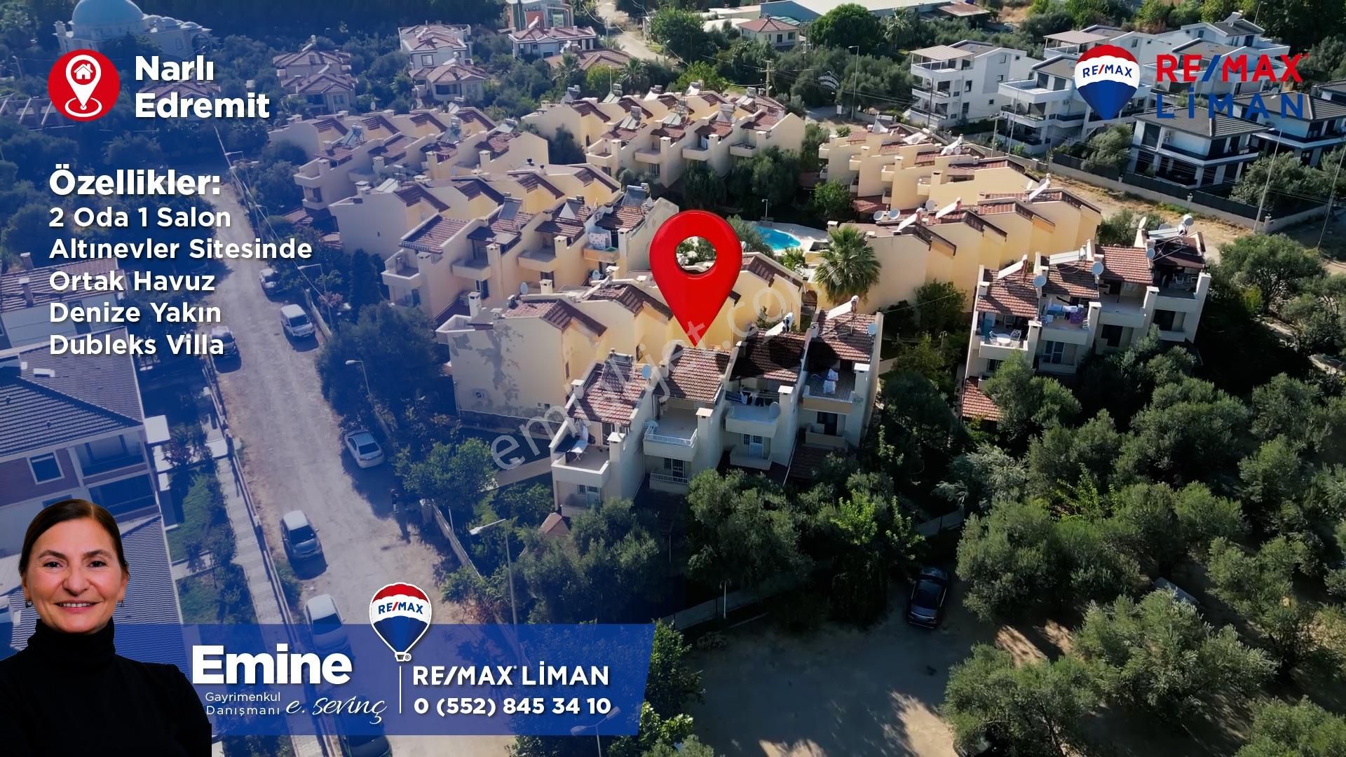 Edremit Narlı'da Satılık Havuzlu Sitede 3+1 Tripleks Villa