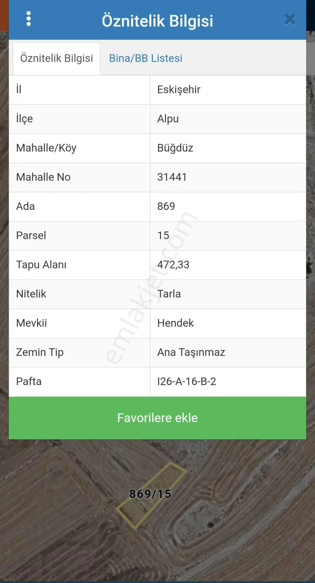 Eskişehir Alpu Büğdüz Mah.de Fırsat Satılık 472m2 Tarla - Görsel 2