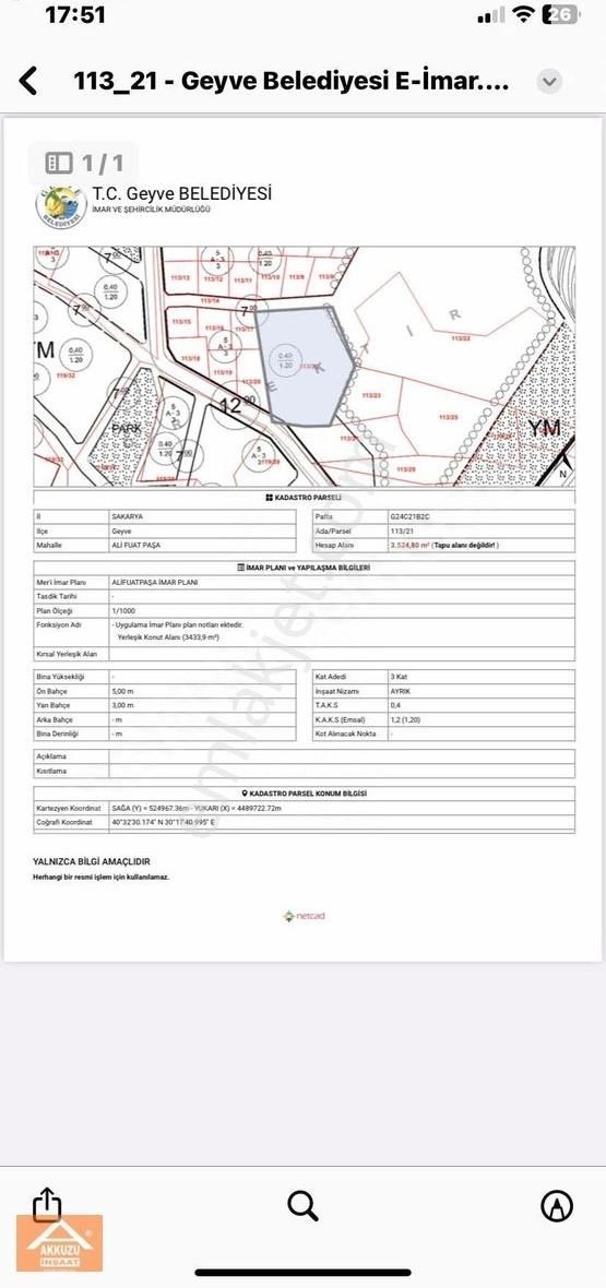 Alifuatpaşa Da 3524 M2 İmarlı Villa Yada Konut Arsası - Görsel 6