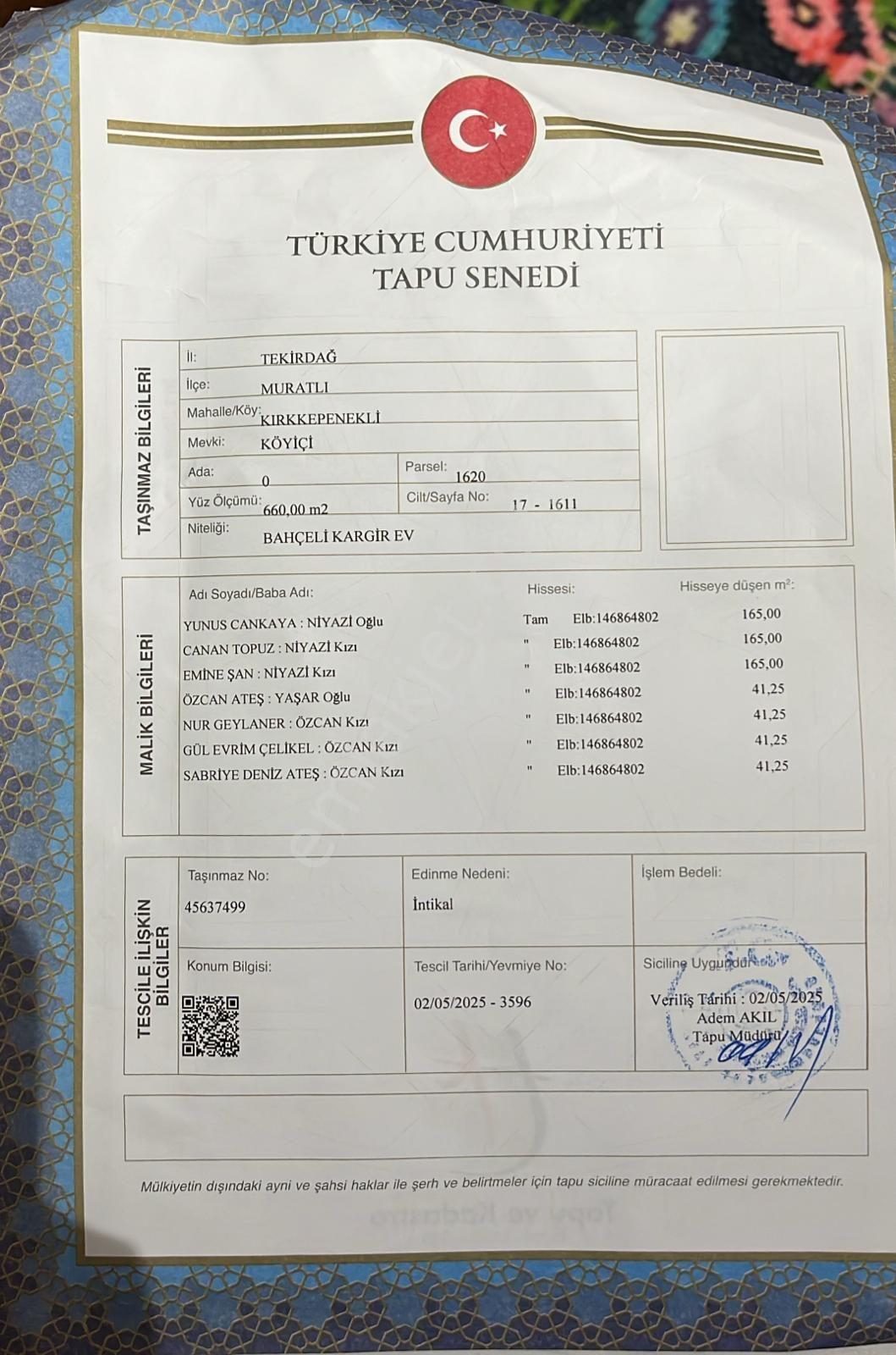 Muratlı Kırkepenekli Köy Merkezinde İmarlı 660 M² Arsa Konut İmarlı Yatırımlık Arsa Alt Yapı Hazır - Görsel 8