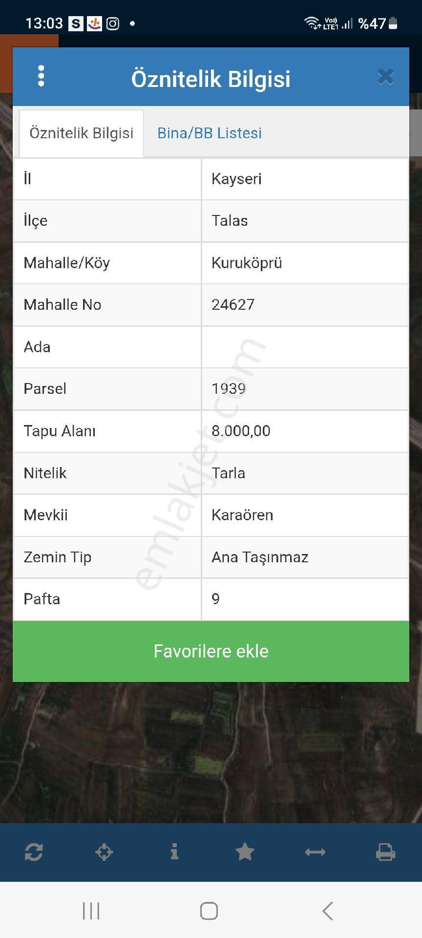 Talas Kuruköprüde D300 Malatya Karayoluna 1km Mesafede Yatırımlık Tarla - Görsel 2