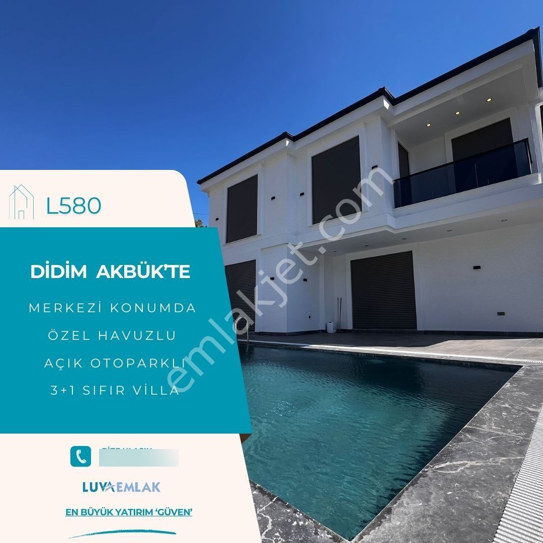 Didim Akbük'te Özel Havuzlu Doğa Manzaralı 3+1 Sıfır Villa