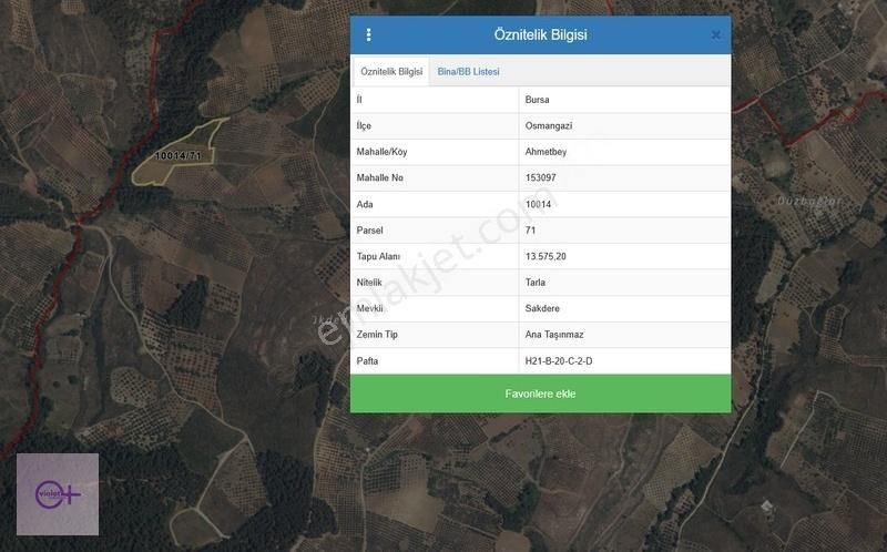Violetten Yatırımlık Tarla Ahmetbey Osmangazi Bursa