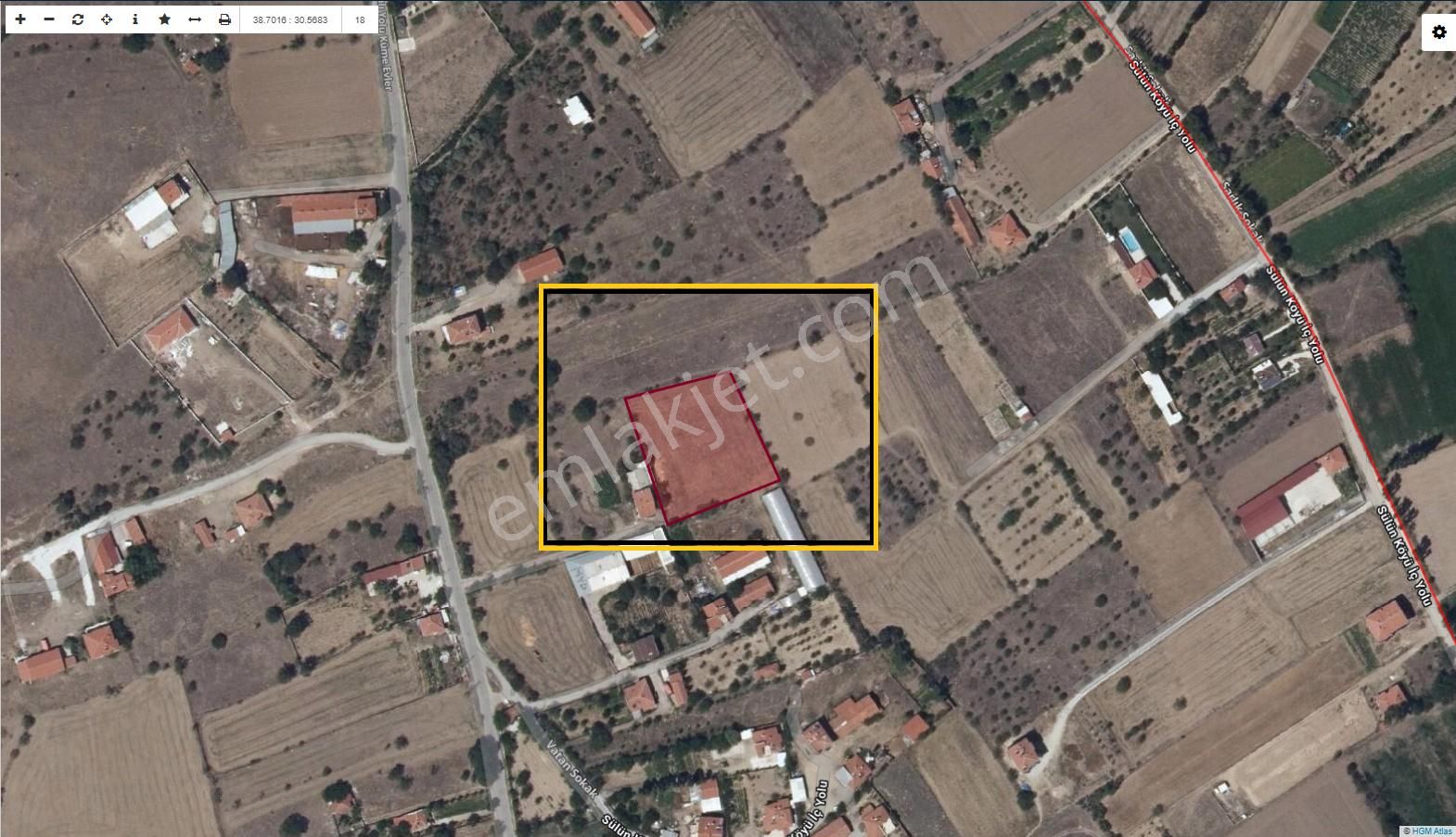 Afyon Üçok Emlaktan Sülün De Satılık 3.587m² Yatırımlık Tarla - Görsel 3