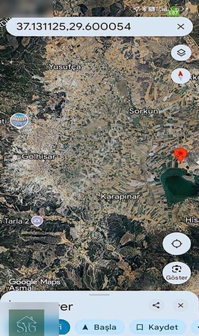 Gölhisar Yamadı Mahallesi Göl Manzaralı 14385m2 Seraya Uygun - Görsel 5