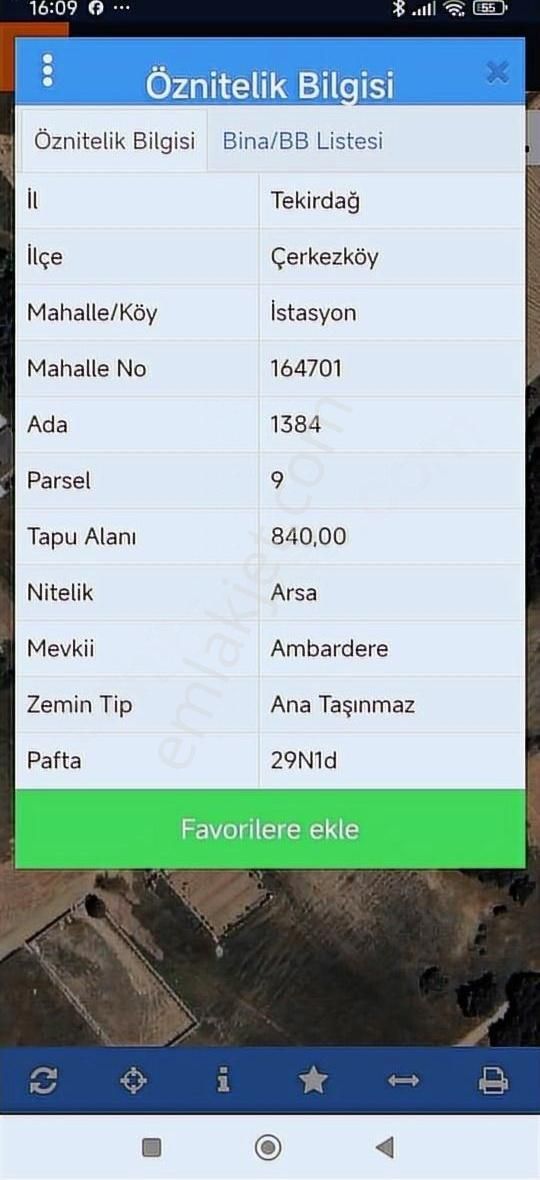 Çerkezköy İstasyon Mah Ambardere Mevki Villa İmarlı Arsa - Görsel 5