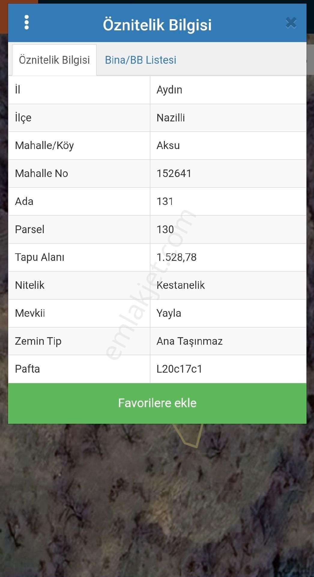 Nazilli-aksu Köyünde 1528 M² Kestanelik