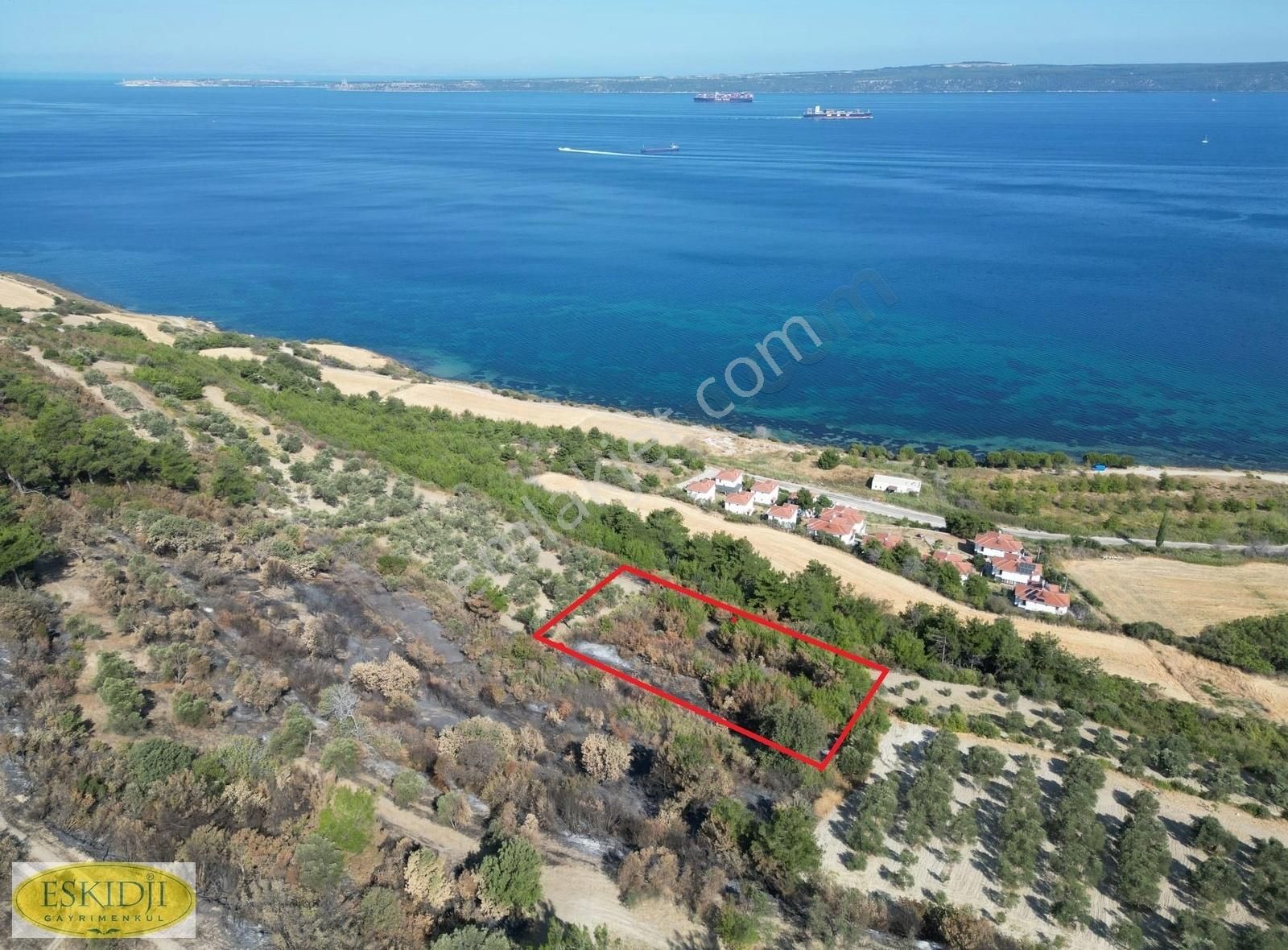 Çanakkale Erenköy Çakaltepe Mevkii Boğaz Manzaralı Satılık Tarla - Görsel 11