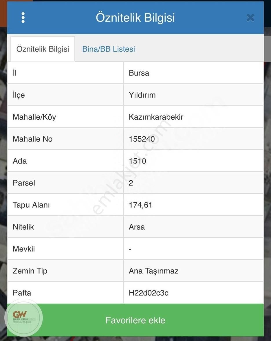 Gw Primeva Gayrimenkul Kazımkarabekir Vişne Bölgesi İmarlı Arsa