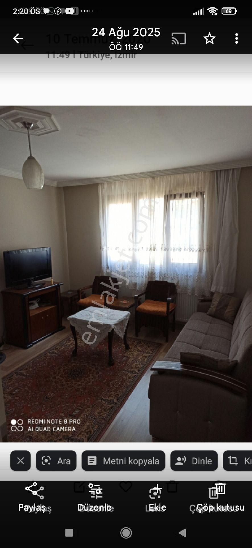 Sahibinden Doğalgazlı Eşyalı 1+1 Kiralık Daire - Görsel 8