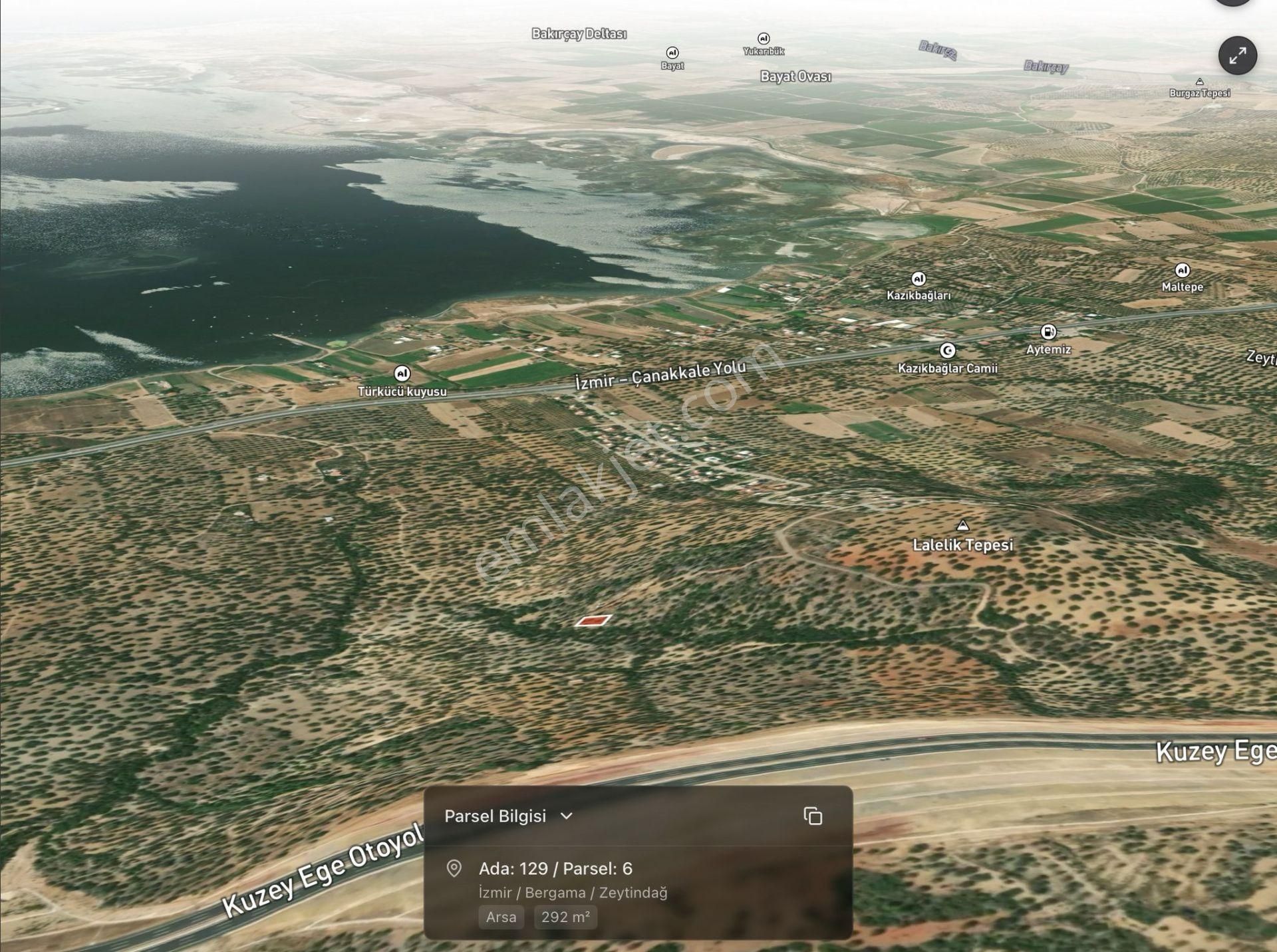 Bergama Zeytindağ – 15/30, 6.5 M İmarlı Deniz Manzaralı Arsa - Görsel 3