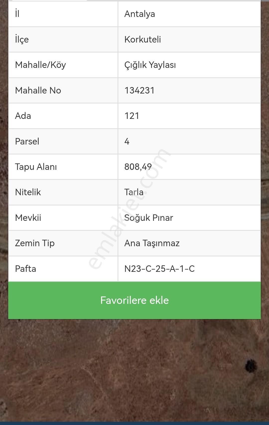 Antalya Korkuteli Çığlık Yaylası Satılık Tarla - Görsel 2