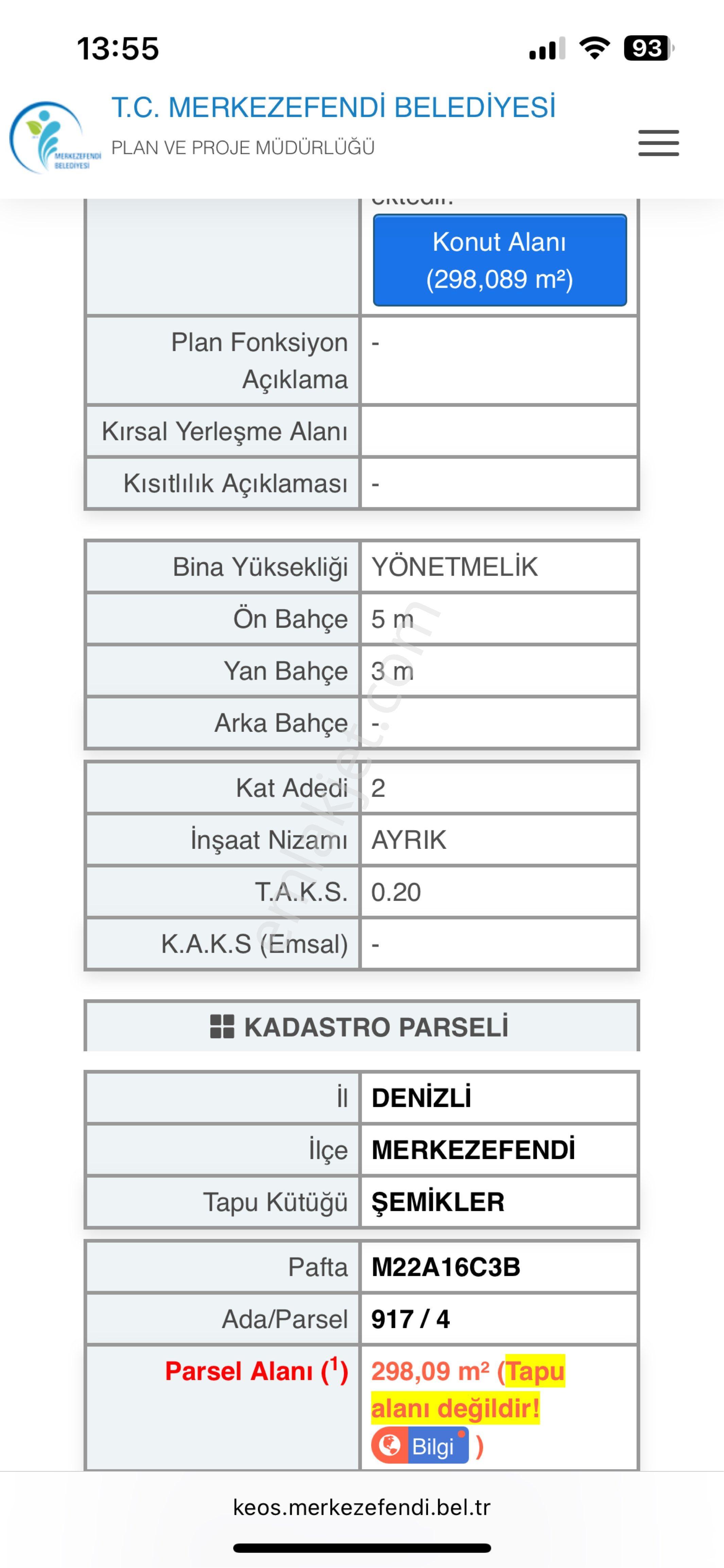 Denizli Şemikler’de 298m2 2 Kat Ruhsatlı %20 İnşaat Alanı Olan Satılık Arsa - Görsel 2