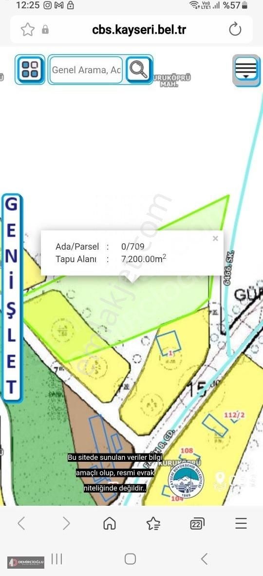 Talas Kuruköprü Mahallesinde İmara Sıfır Yatırımlık Tek Tapulu