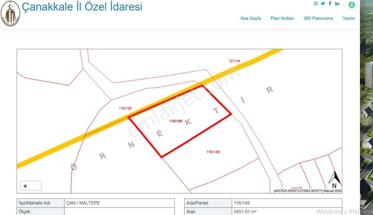 Çanakkale Çan Maltepe Köyü 2.450 M2 İmarlı Fırsat Arsa - Görsel 13